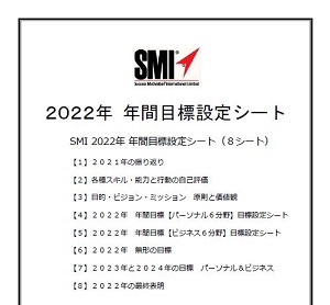 「SMI 2022年 年間目標設定シート」各シートのタイトルのイメージ