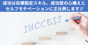 成功は目標設定スキル、成功型の心構えとセルフモチベーションに正比例します!!